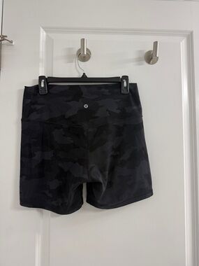 lululemon athletica Black Charcoal Camo Bike Shorts